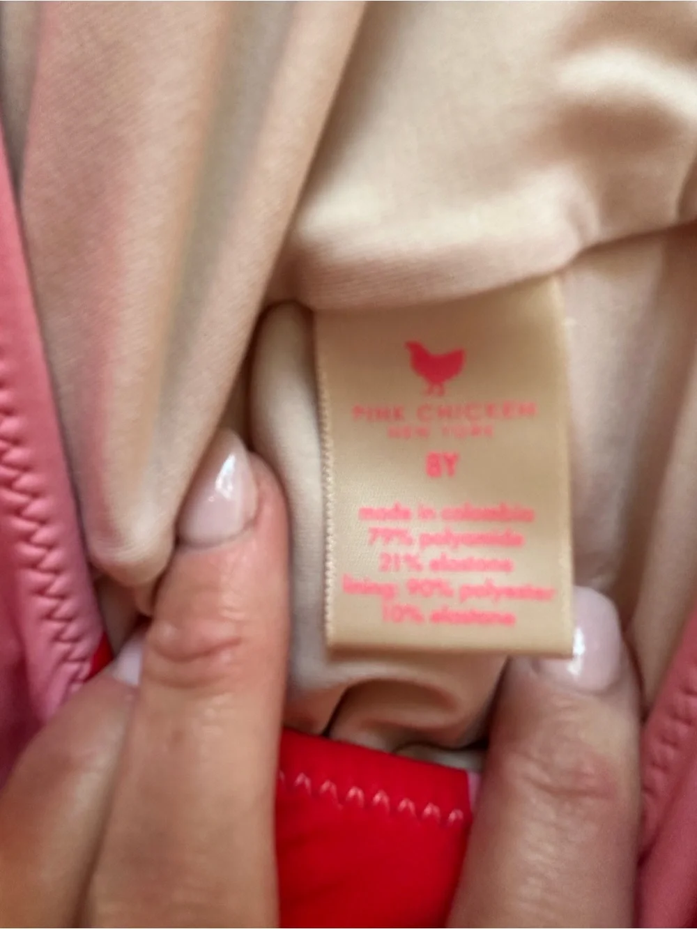 Pink Chicken Red & Pink Vertical Stripe Ruffle-Shoulder One-Piece